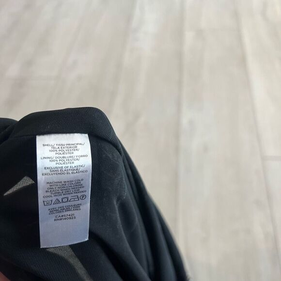 LOFT Black Smocked Yoke Mock Neck Lined Long Sleeve Shirt Womens Size xs - Picture 8 of 8